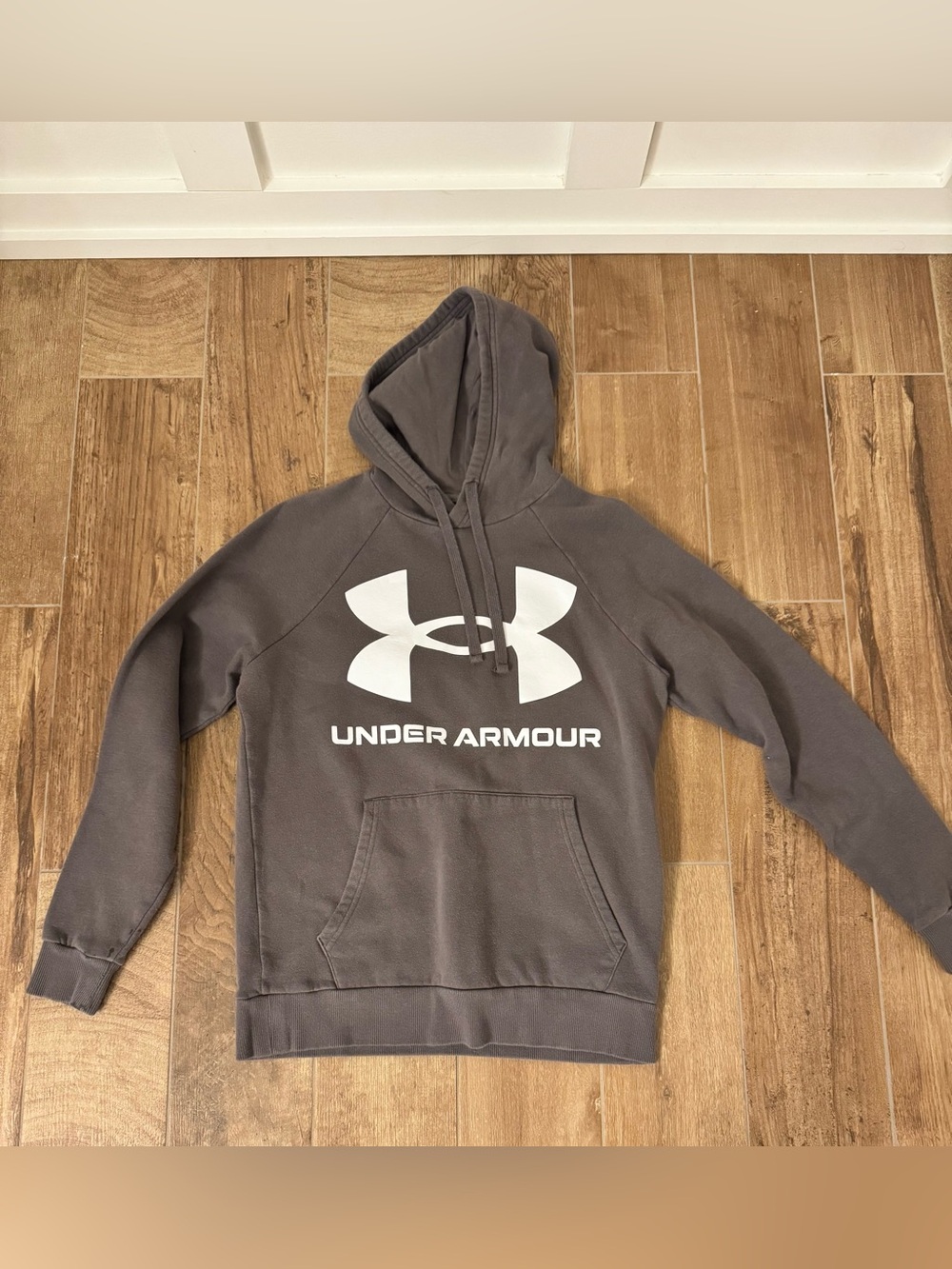 Under Armour Charcoal Hoodie with White Logo